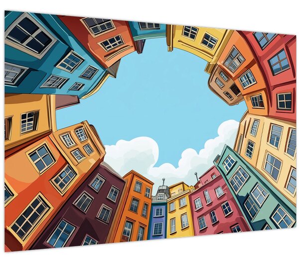 Kép - Házak között (90x60 cm)