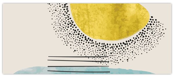 Kép - Absztrakt festmény a strandról N⁰2 (120x50 cm)