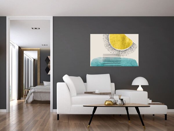 Kép - Absztrakt festmény a strandról N⁰2 (90x60 cm)