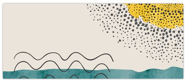 Kép - Absztrakt festmény a strandról N⁰1 (120x50 cm)