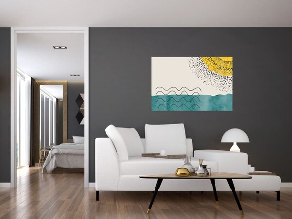 Kép - Absztrakt festmény a strandról N⁰1 (90x60 cm)