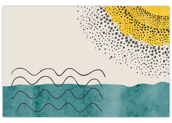 Kép - Absztrakt festmény a strandról N⁰1 (90x60 cm)