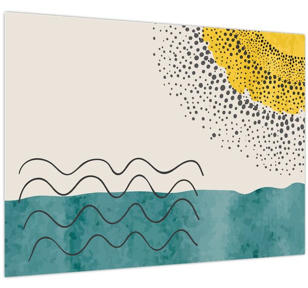 Kép - Absztrakt festmény a strandról N⁰1 (70x50 cm)
