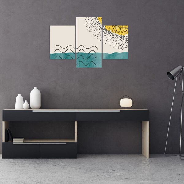 Kép - Absztrakt festmény a strandról N⁰1 (90x60 cm)