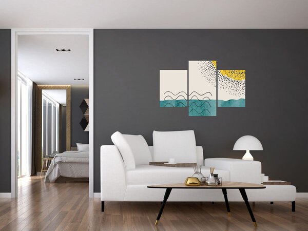 Kép - Absztrakt festmény a strandról N⁰1 (90x60 cm)