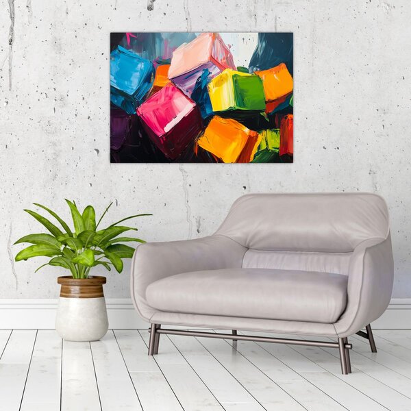 Kép - Színes kockák (70x50 cm)