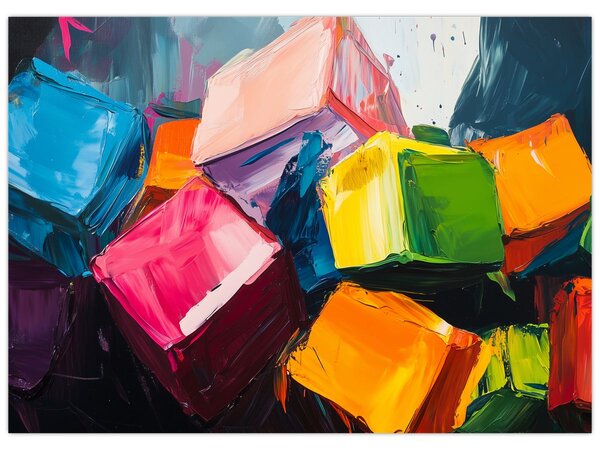 Kép - Színes kockák (70x50 cm)