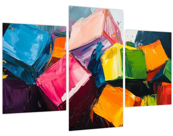 Kép - Színes kockák (90x60 cm)