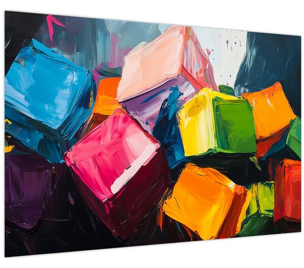 Kép - Színes kockák (90x60 cm)