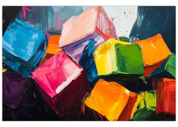 Kép - Színes kockák (90x60 cm)