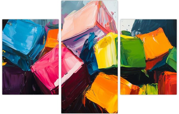 Kép - Színes kockák (90x60 cm)