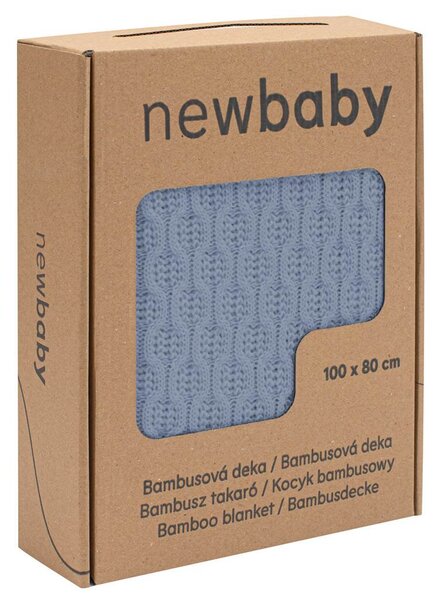 Bambusz kötött takaró New Baby mintával 100x80 cm blue
