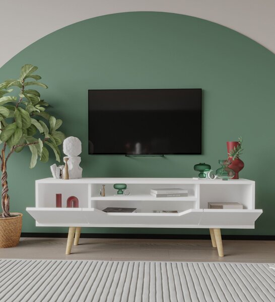Roma TV-állvány, fehér, 150 cm