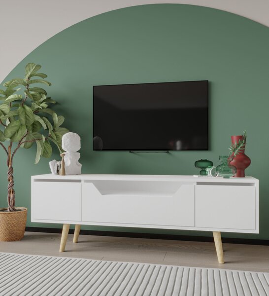 Roma TV-állvány, fehér, 150 cm