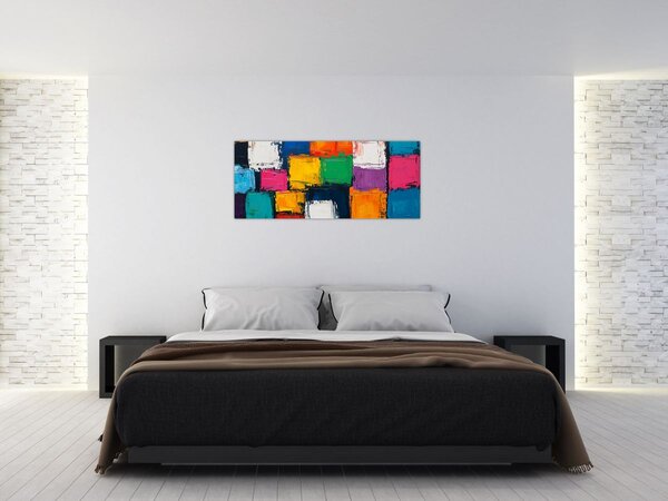 Kép - Színes négyzetek festménye (120x50 cm)