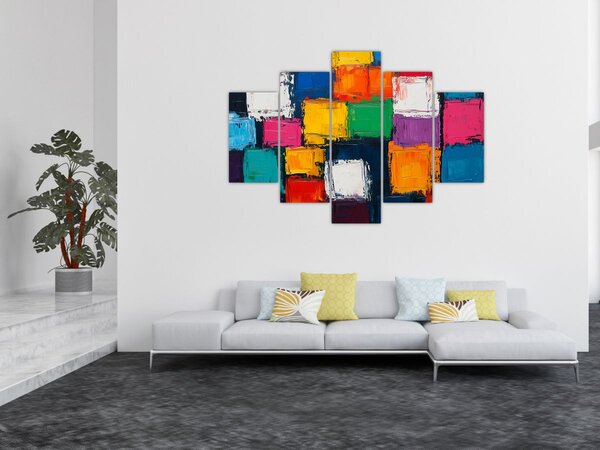 Kép - Színes négyzetek festménye (150x105 cm)