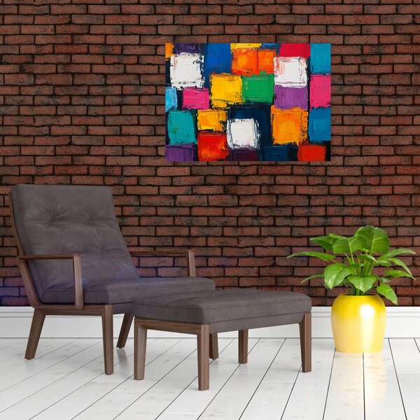 Kép - Színes négyzetek festménye (70x50 cm)
