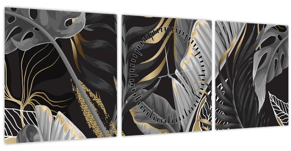 Kép - Arany dzsungel (órával) (90x30 cm)