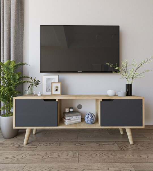 Siena TV-állvány, zafír tölgy-antracit, 139,7 cm
