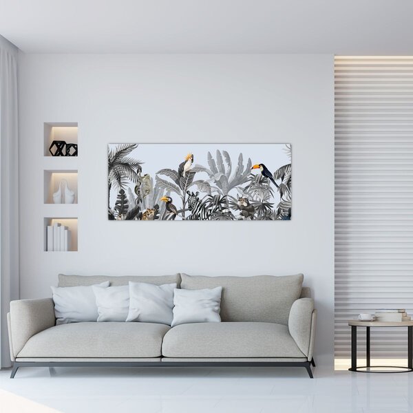 Kép - Illusztrált dzsungel (120x50 cm)