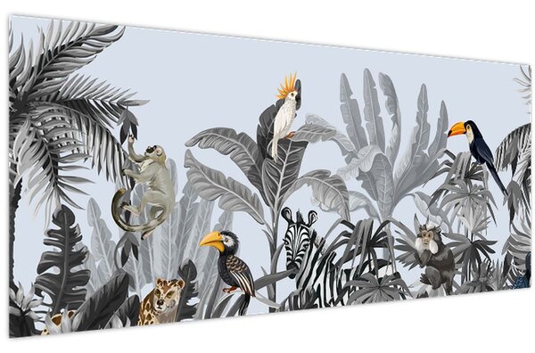 Kép - Illusztrált dzsungel (120x50 cm)