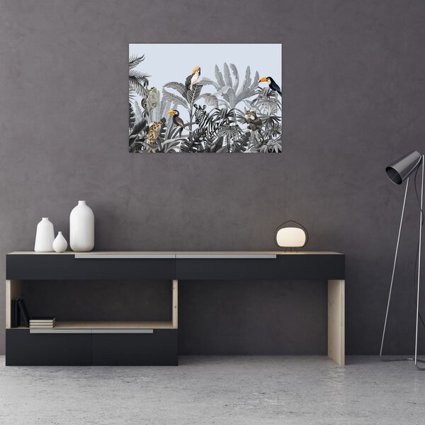 Kép - Illusztrált dzsungel (70x50 cm)