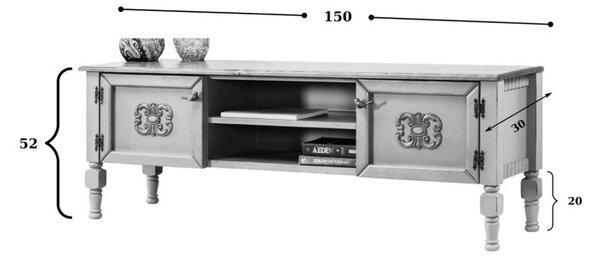 Ada TV-állvány, sárga, 150 cm