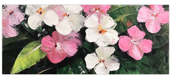 Kép - Rózsaszín és fehér virágok (120x50 cm)