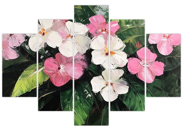 Kép - Rózsaszín és fehér virágok (150x105 cm)
