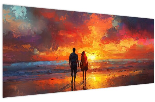 Kép - Séta a tengerparton (120x50 cm)