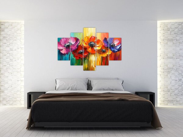 Kép - Öt színes virág (150x105 cm)