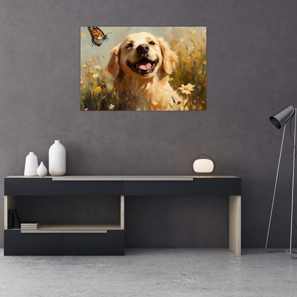 Kép - Boldog kutyus (90x60 cm)