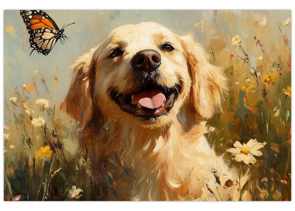 Kép - Boldog kutyus (90x60 cm)