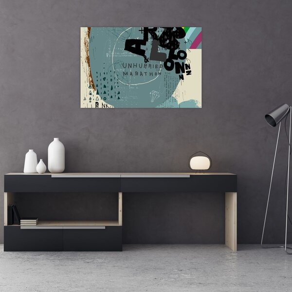 Kép - Repülő léggömb szivárvánnyal (90x60 cm)