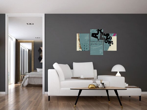 Kép - Repülő léggömb szivárvánnyal (90x60 cm)
