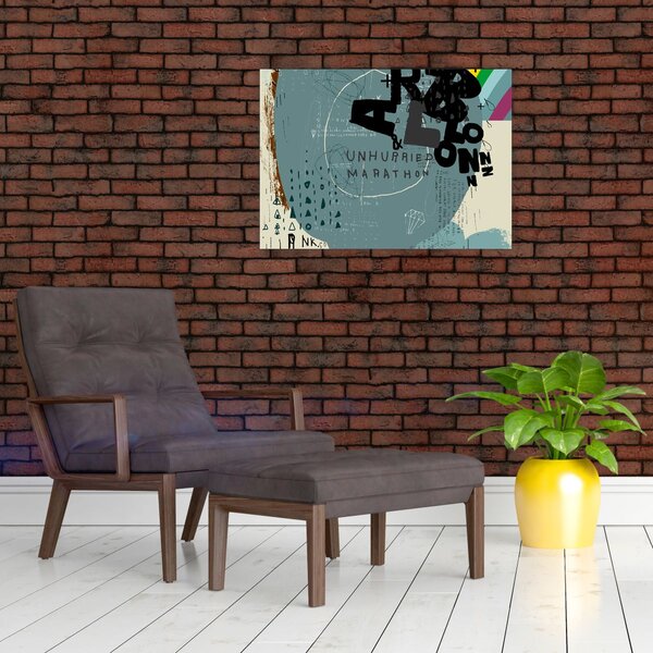 Kép - Repülő léggömb szivárvánnyal (70x50 cm)