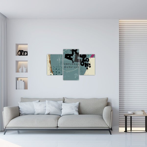 Kép - Repülő léggömb szivárvánnyal (90x60 cm)