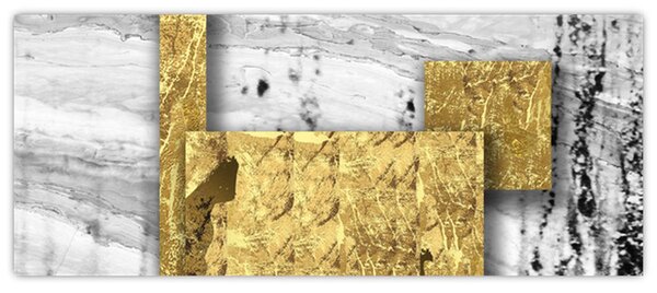 Kép - Arany négyzetek N⁰1 (120x50 cm)