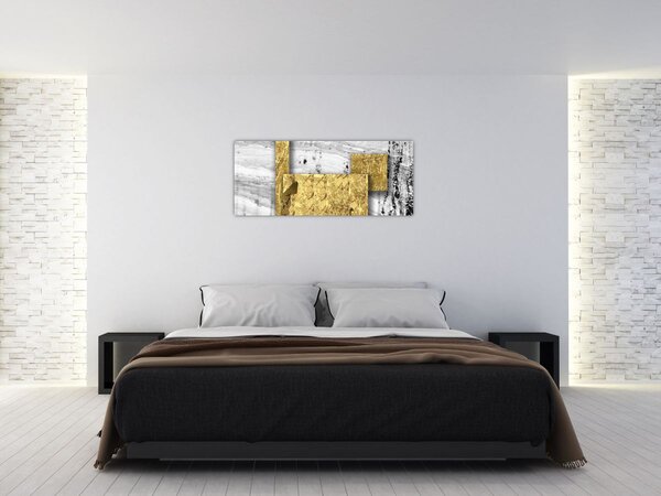 Kép - Arany négyzetek N⁰1 (120x50 cm)