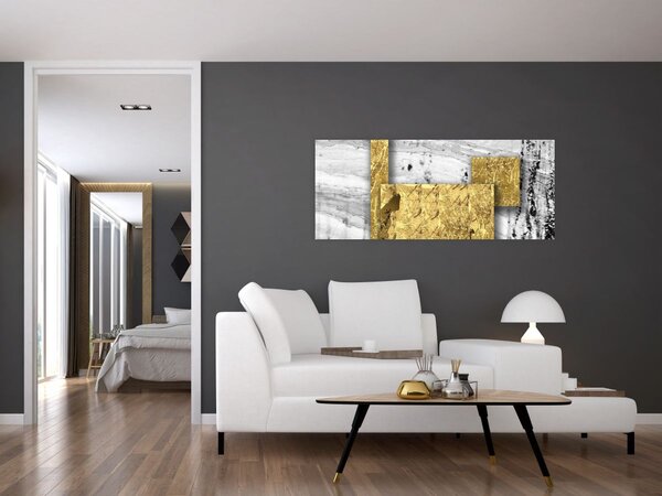Kép - Arany négyzetek N⁰1 (120x50 cm)