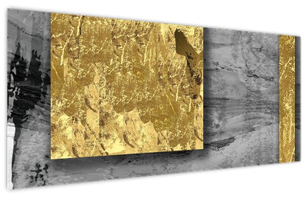 Kép - Arany négyzetek N⁰2 (120x50 cm)