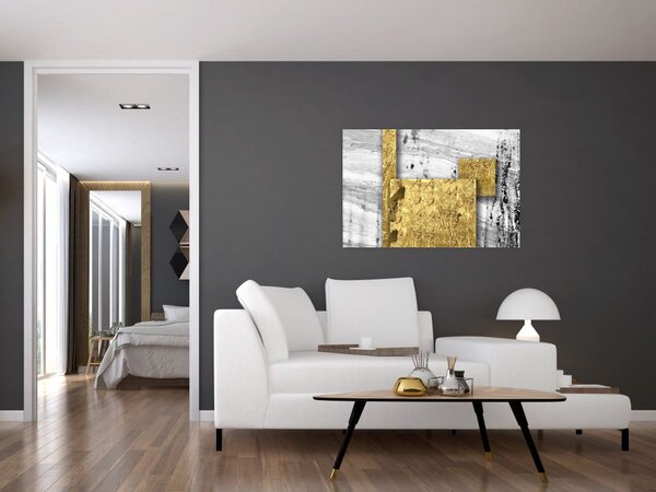 Kép - Arany négyzetek N⁰1 (90x60 cm)