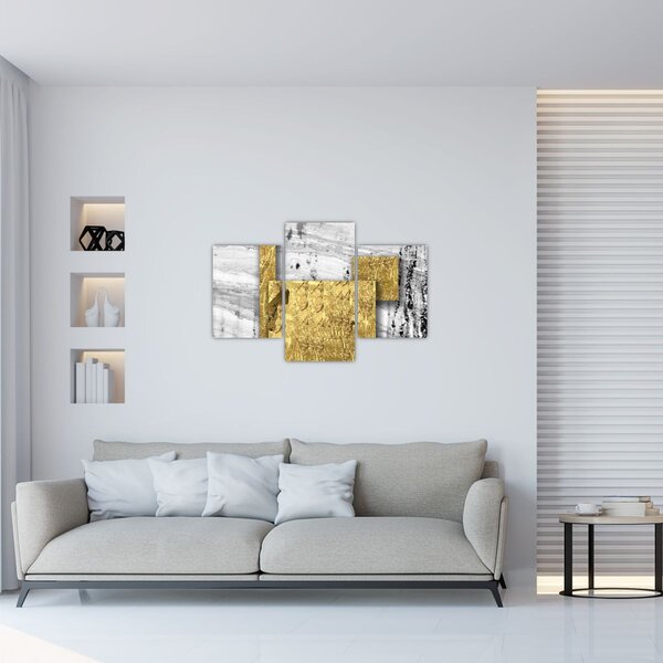 Kép - Arany négyzetek N⁰1 (90x60 cm)