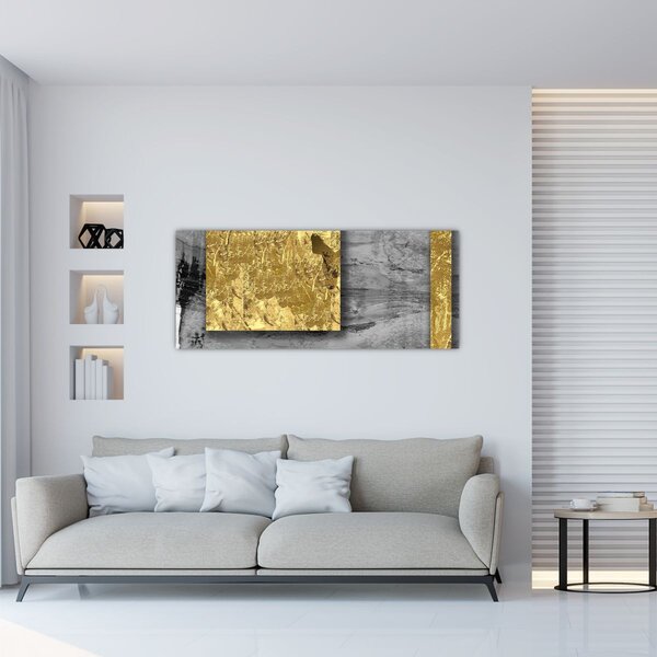 Kép - Arany négyzetek N⁰2 (120x50 cm)