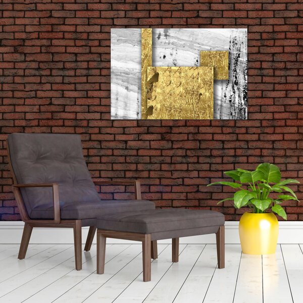 Kép - Arany négyzetek N⁰1 (90x60 cm)