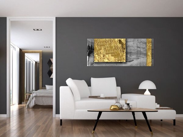 Kép - Arany négyzetek N⁰2 (120x50 cm)
