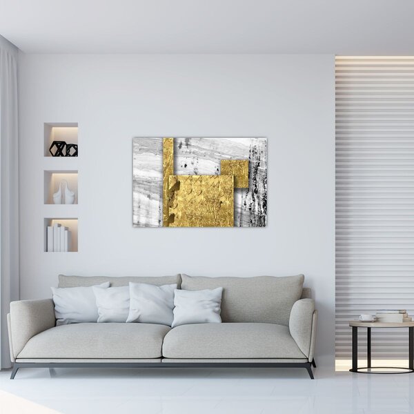 Kép - Arany négyzetek N⁰1 (90x60 cm)