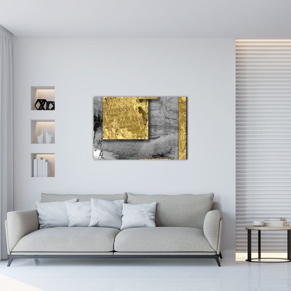 Kép - Arany négyzetek N⁰2 (90x60 cm)