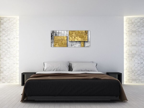 Kép - Arany négyzetek N⁰3 (120x50 cm)