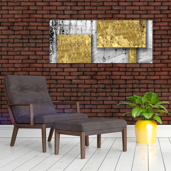 Kép - Arany négyzetek N⁰3 (120x50 cm)